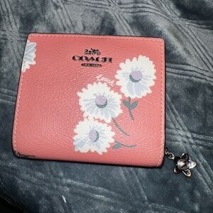 Coach Outlet Snap Wallet Pink with Daisy Print